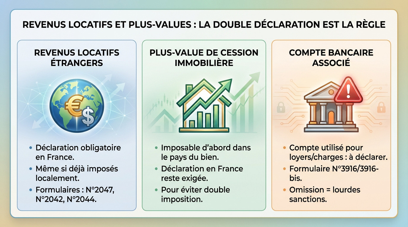 Déclaration des revenus locatifs étrangers et plus-values immobilières en France