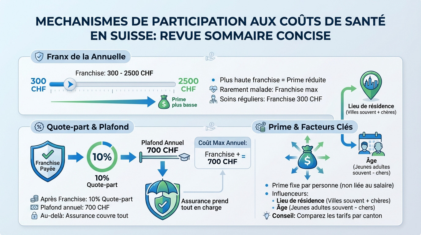 Mécanismes de participation aux coûts de l'assurance maladie en Suisse