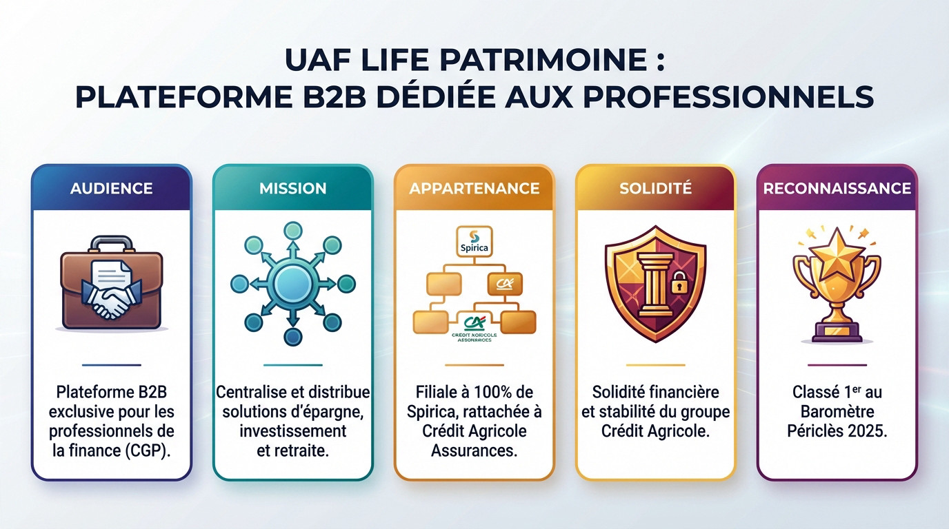 Interface de la plateforme UAF Life Patrimoine illustrant son usage par les professionnels de la finance