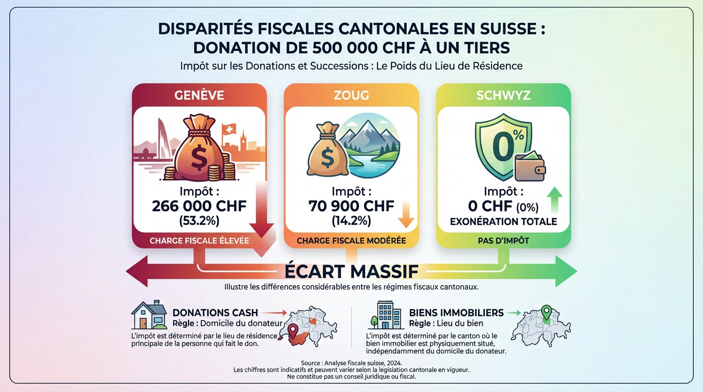 Comparaison fiscale des donations entre Genève et Zoug