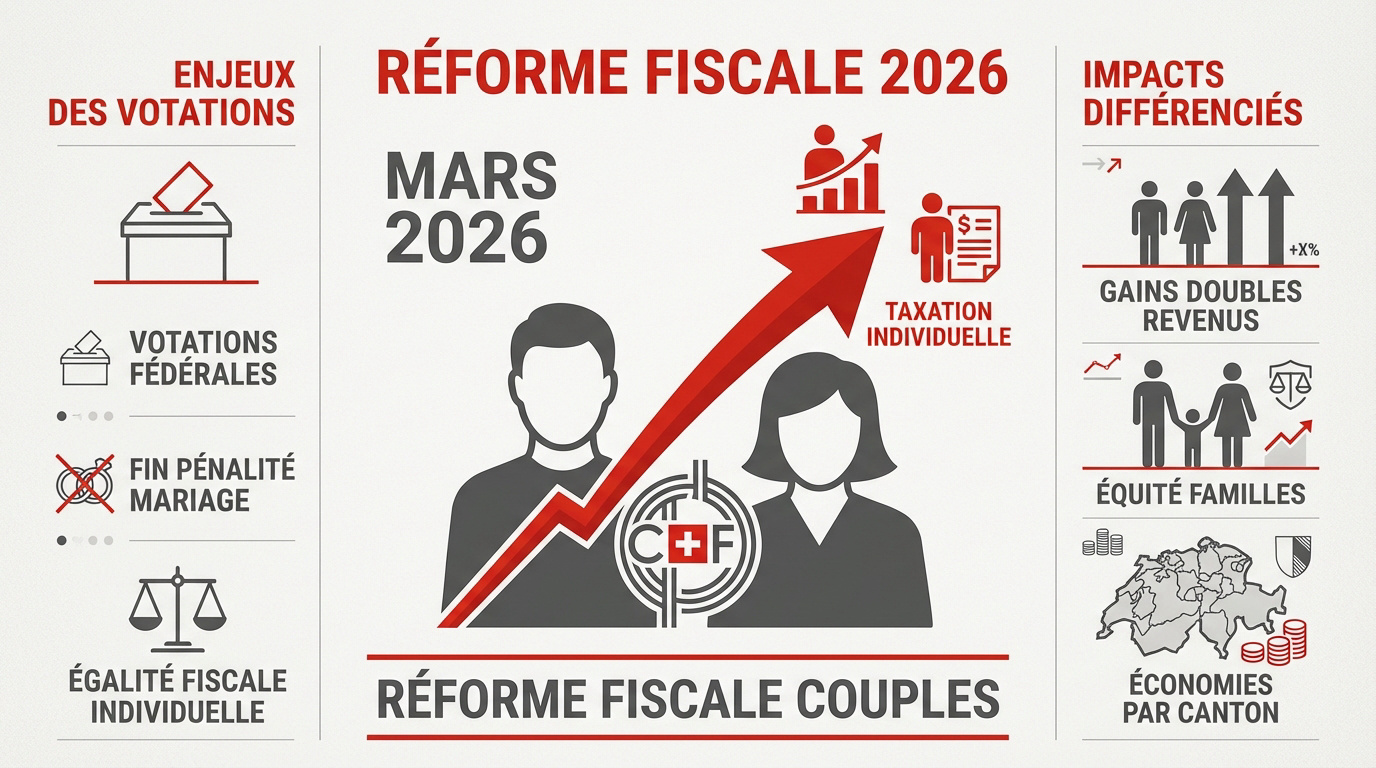 Réforme de l'imposition individuelle des couples en Suisse pour 2026