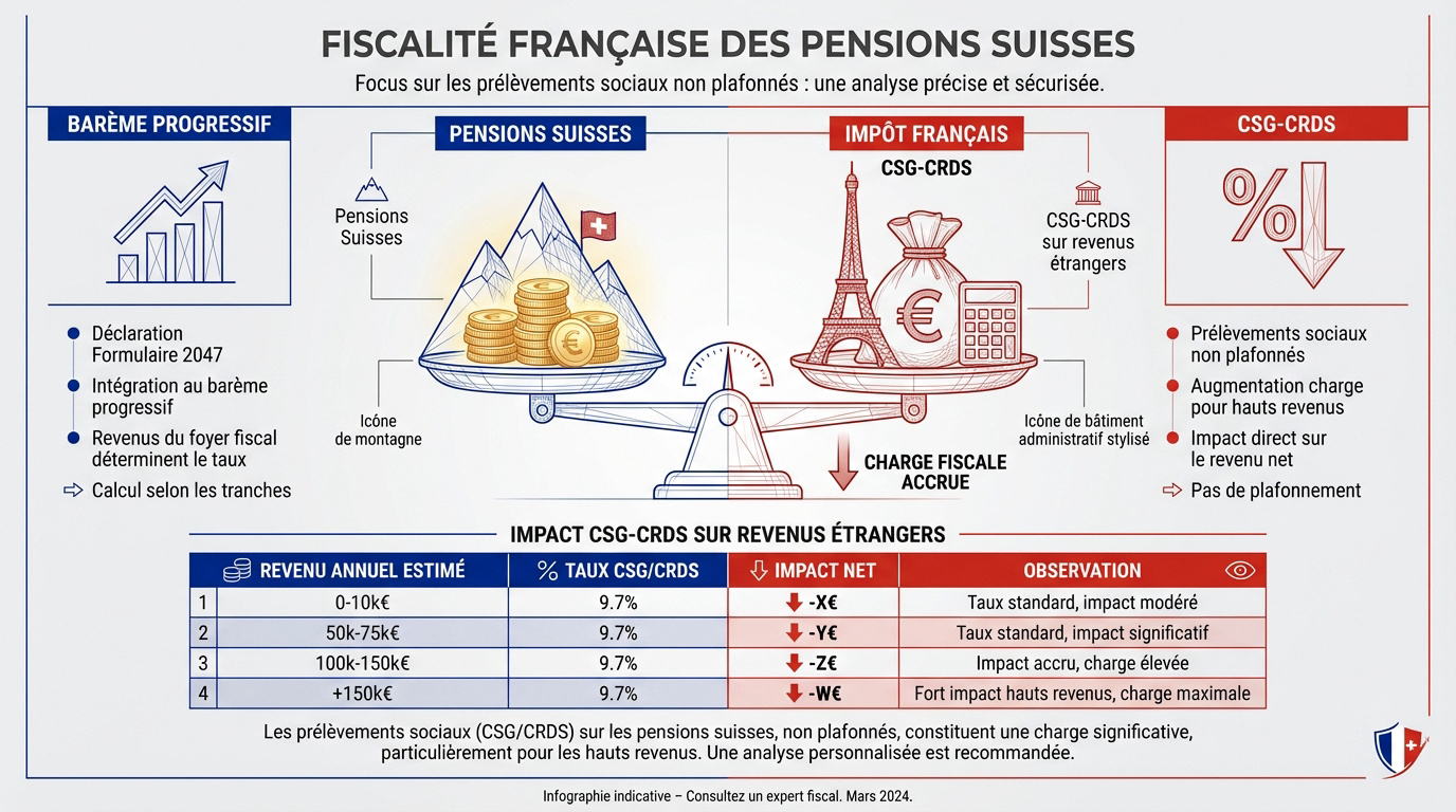 Analyse de la fiscalité et des prélèvements sociaux CSG CRDS pour les retraités frontaliers