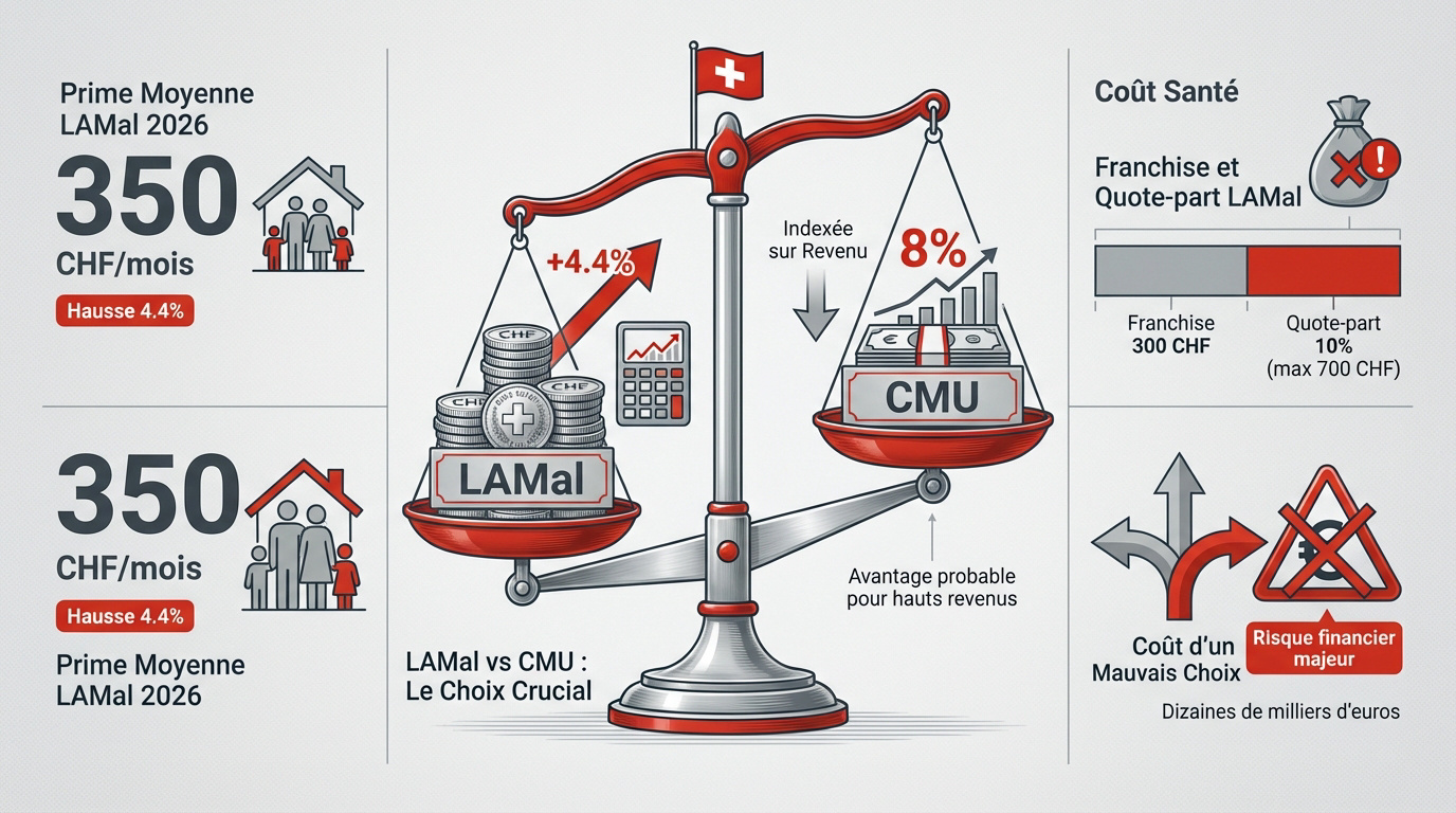 Comparatif entre les systèmes d'assurance maladie LAMal et CMU pour les frontaliers suisses