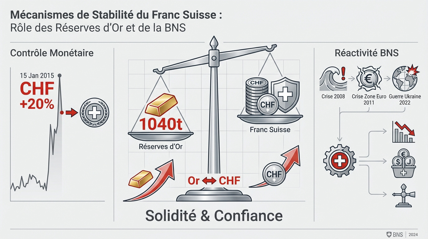 Réserves d'or de la Banque Nationale Suisse et stabilité du franc suisse