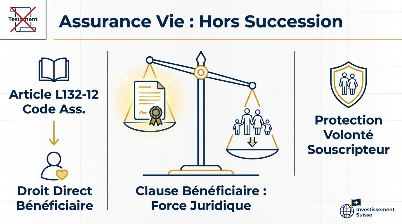 Représentation de la transmission de patrimoine hors succession via l'assurance vie
