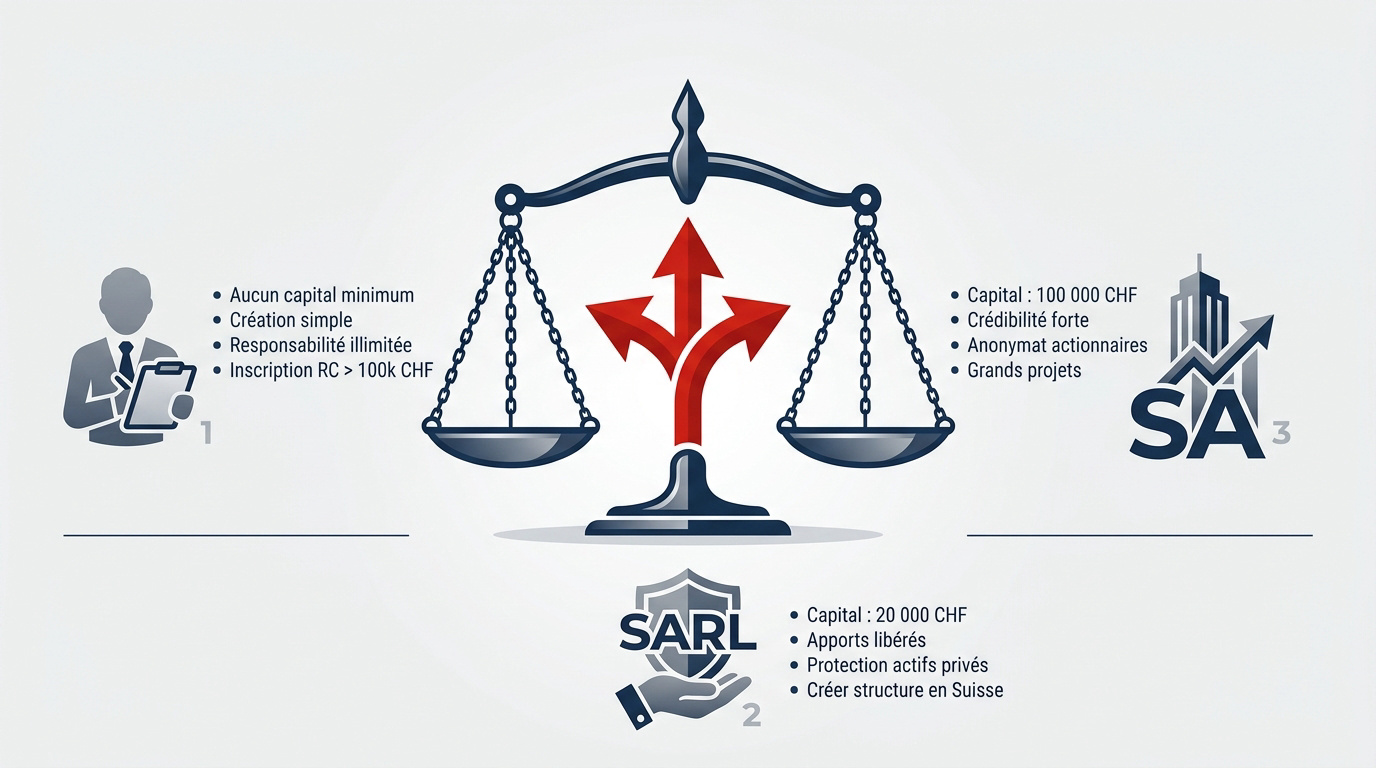 Comparatif des structures juridiques pour créer une entreprise en Suisse en 2026