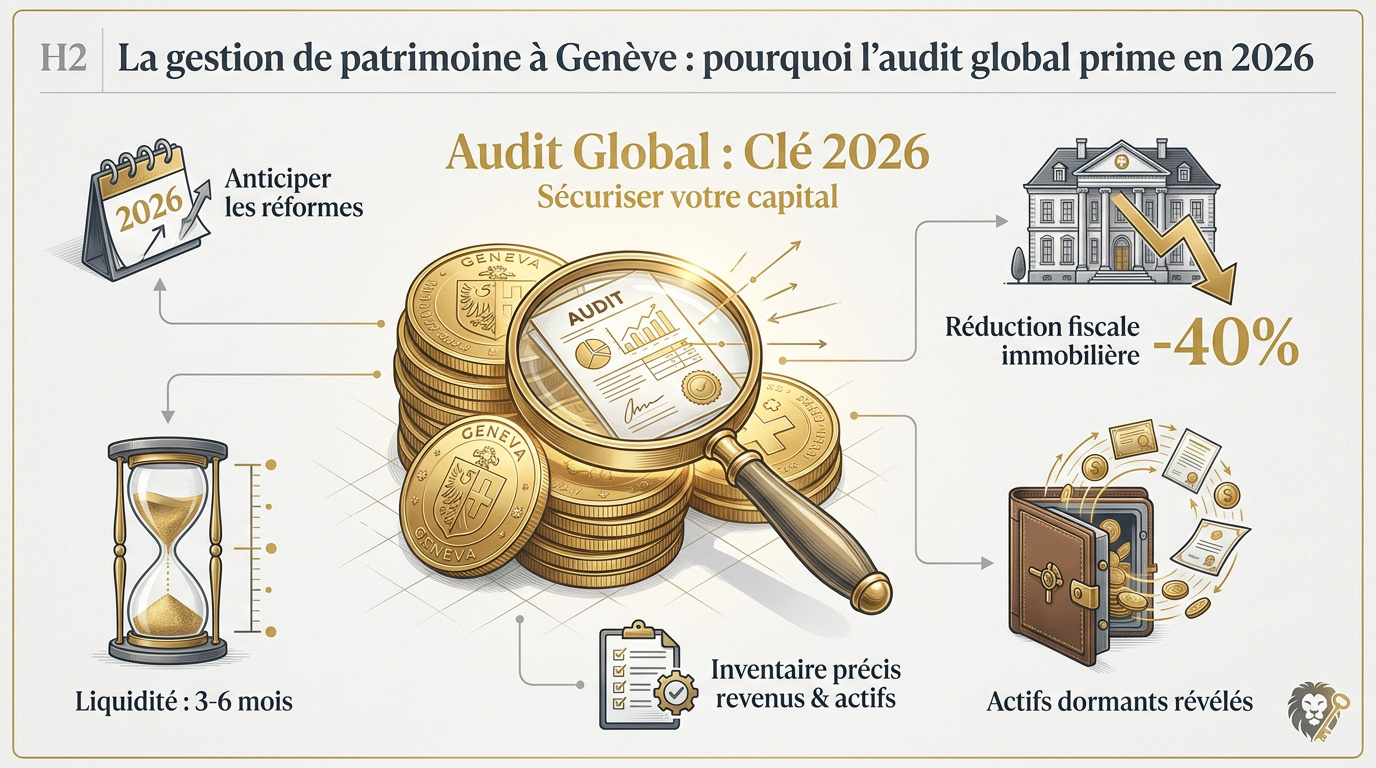 Audit patrimonial global à Genève pour sécuriser son capital avant 2026