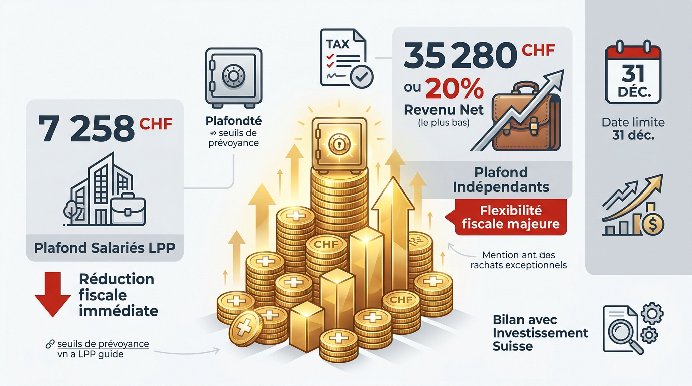 Tableau des plafonds de déduction fiscale pour le 3ème pilier 2026 en Suisse