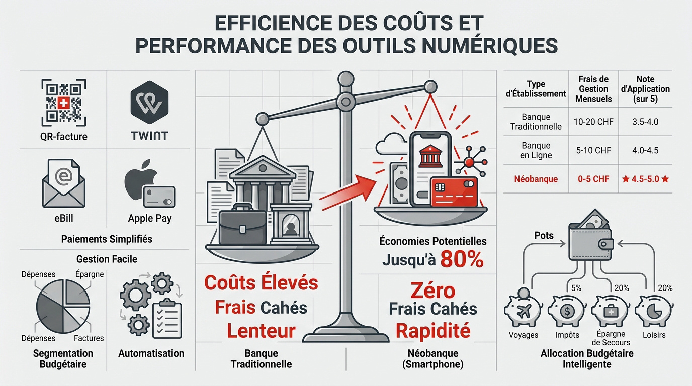 Comparaison de l'efficience entre néobanques et banques traditionnelles à Genève