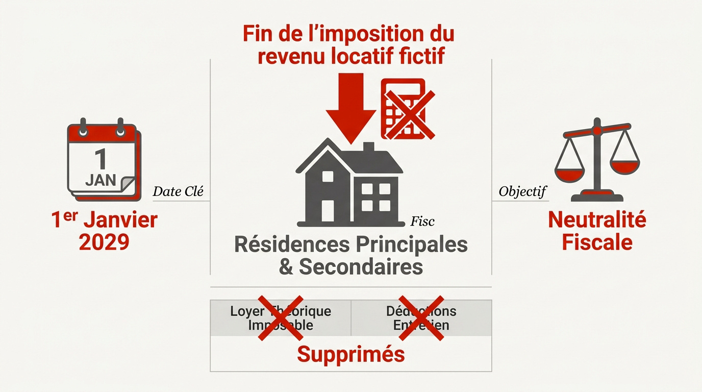 Illustration de la réforme fiscale immobilière en Suisse pour 2029