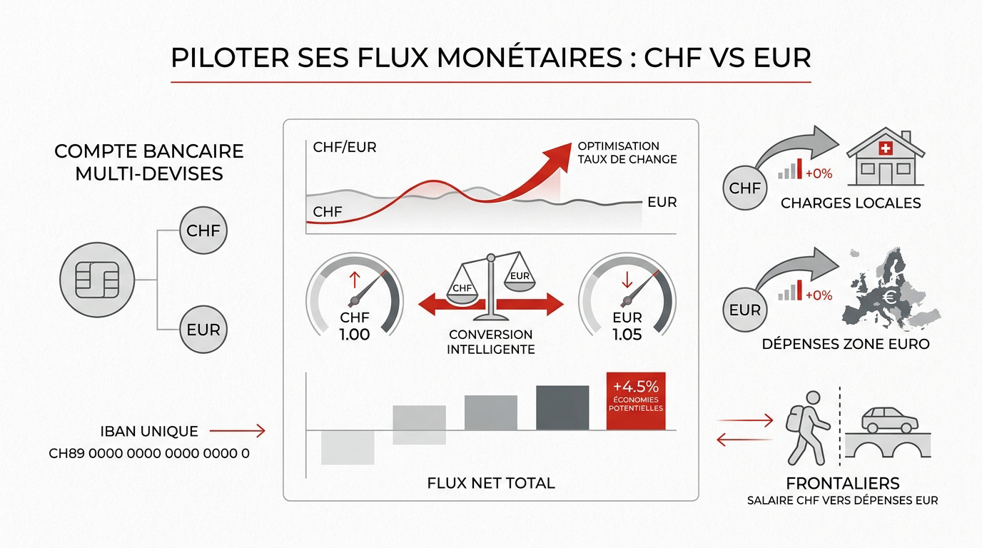 Gestion des flux monétaires entre le franc suisse et l'euro pour expatriés à Genève