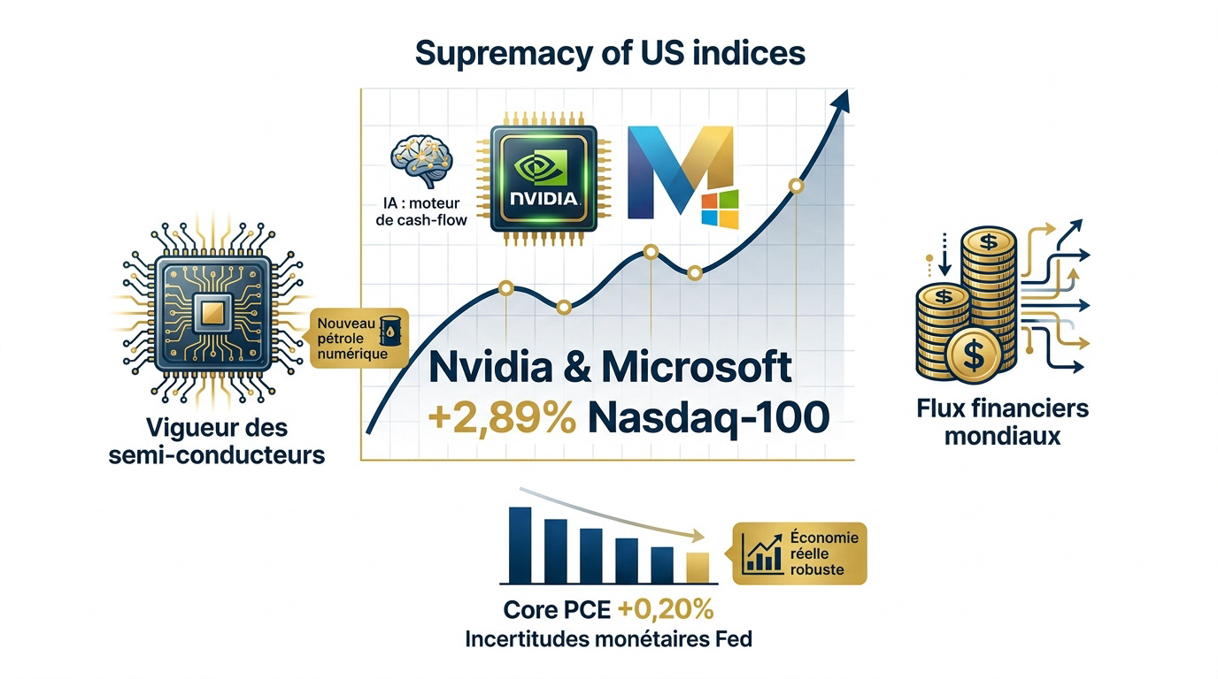 Performance des indices US et impact de l'IA