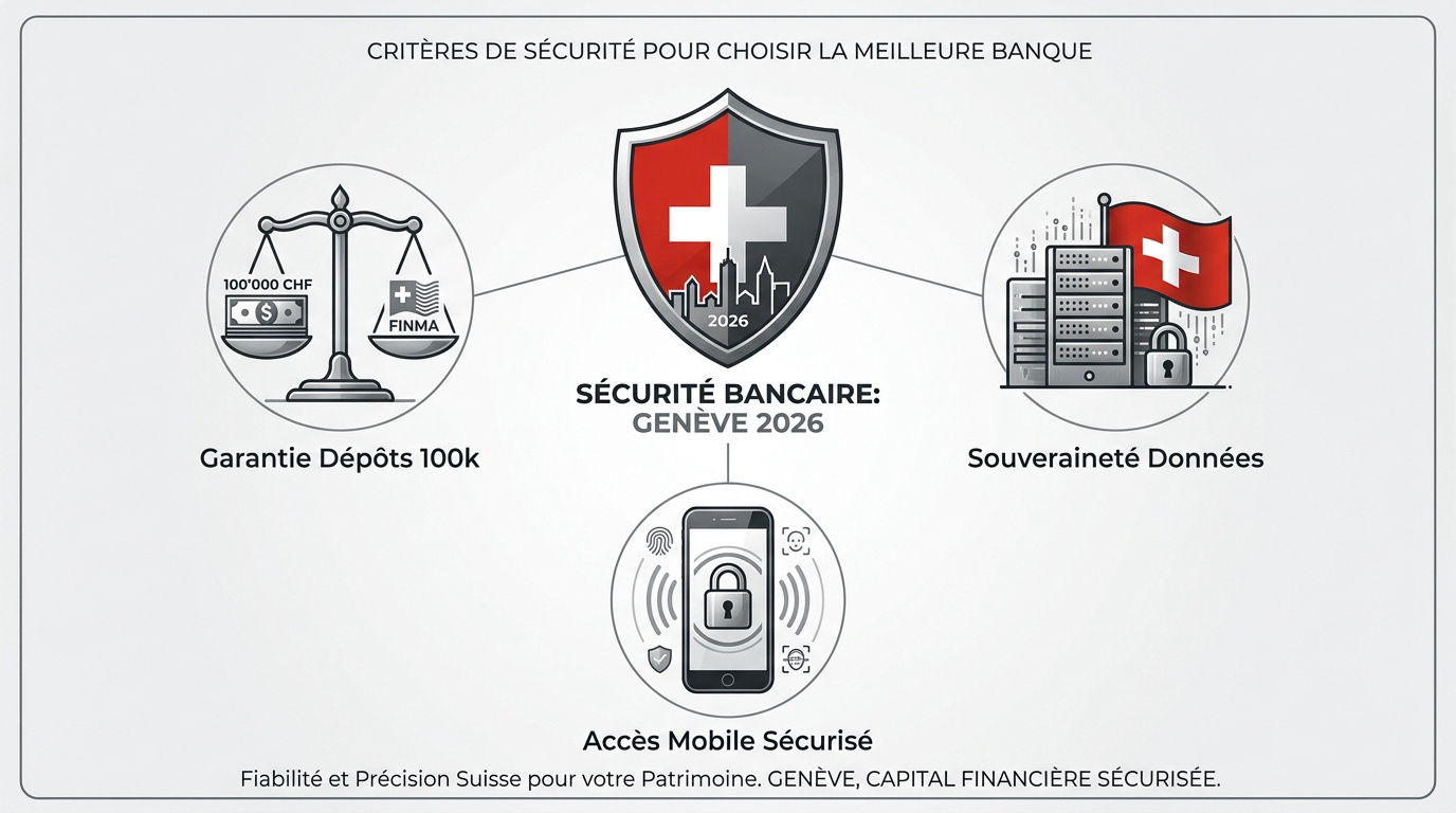 Coffre-fort moderne symbolisant la sécurité bancaire et la protection FINMA à Genève en 2026