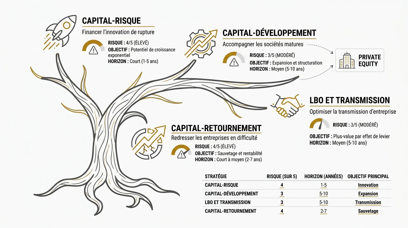 Les 4 stratégies clés de structuration de portefeuille en private equity