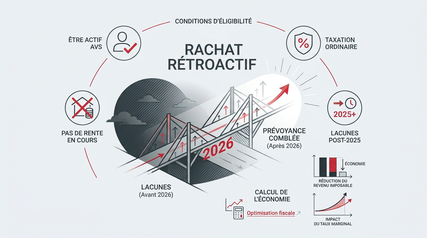 Mécanisme de rachat rétroactif pour la prévoyance suisse et optimisation fiscale