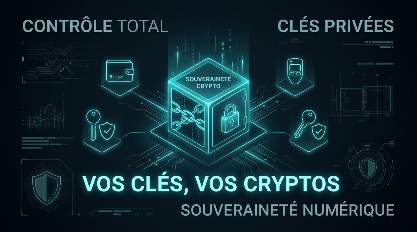 Représentation de la sécurité des cryptomonnaies et du contrôle des clés privées