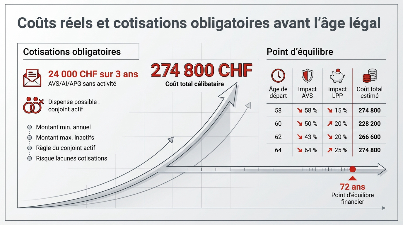 Analyse des coûts financiers d'une retraite anticipée en Suisse