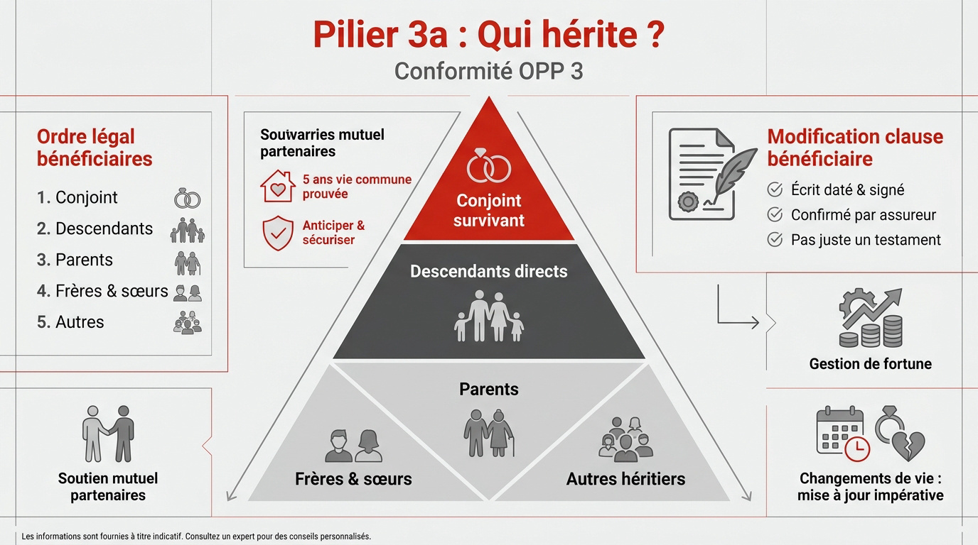 Ordre des bénéficiaires du pilier 3a en Suisse
