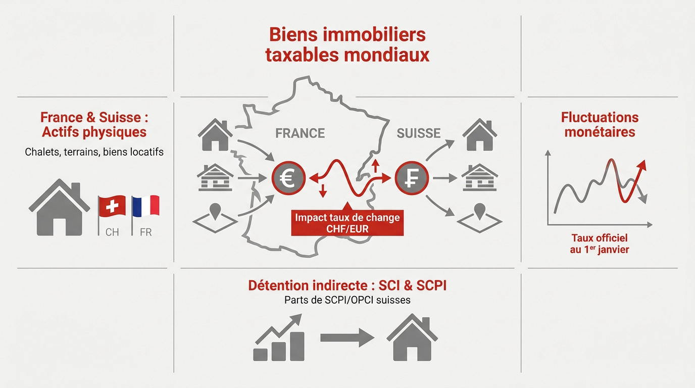 Patrimoine immobilier frontalier et impact du taux de change euro franc suisse
