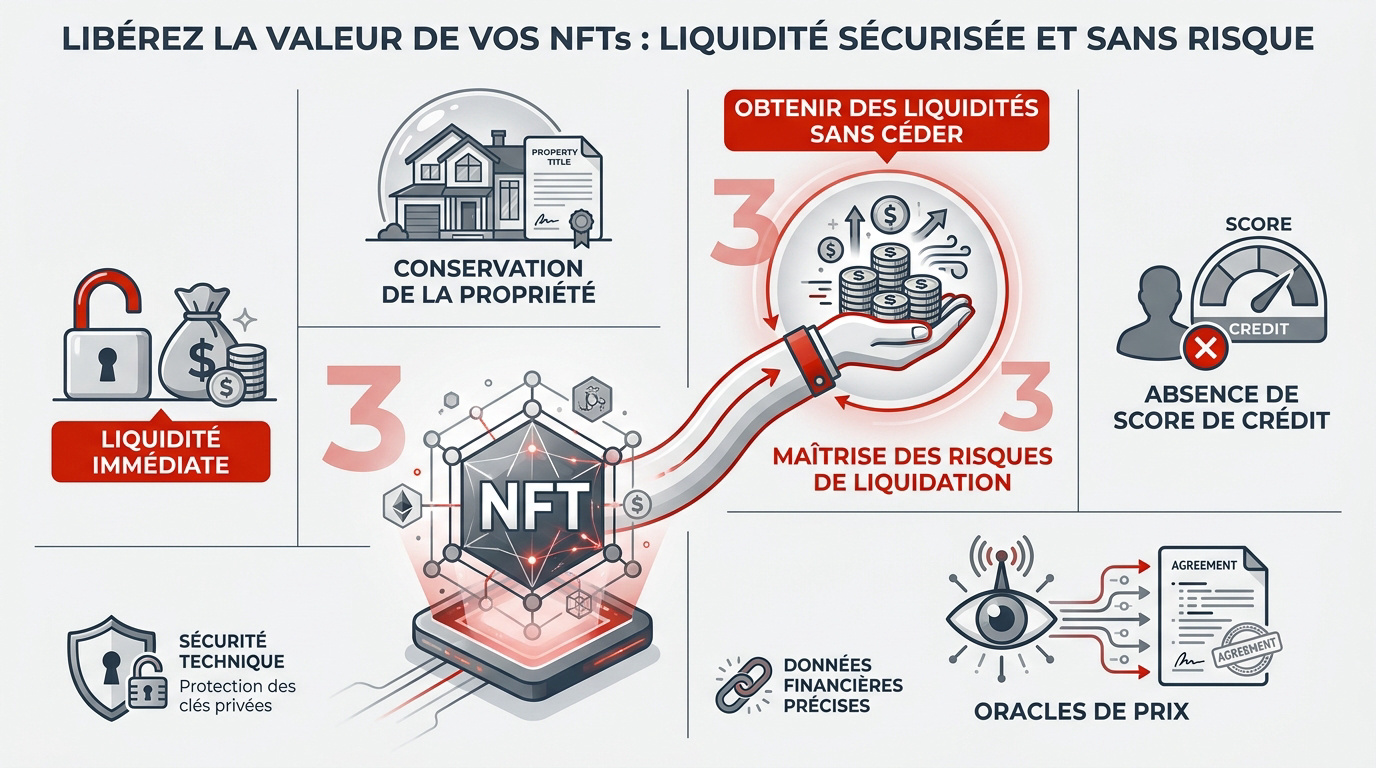 Illustration de la liquidité sécurisée par les actifs numériques NFT