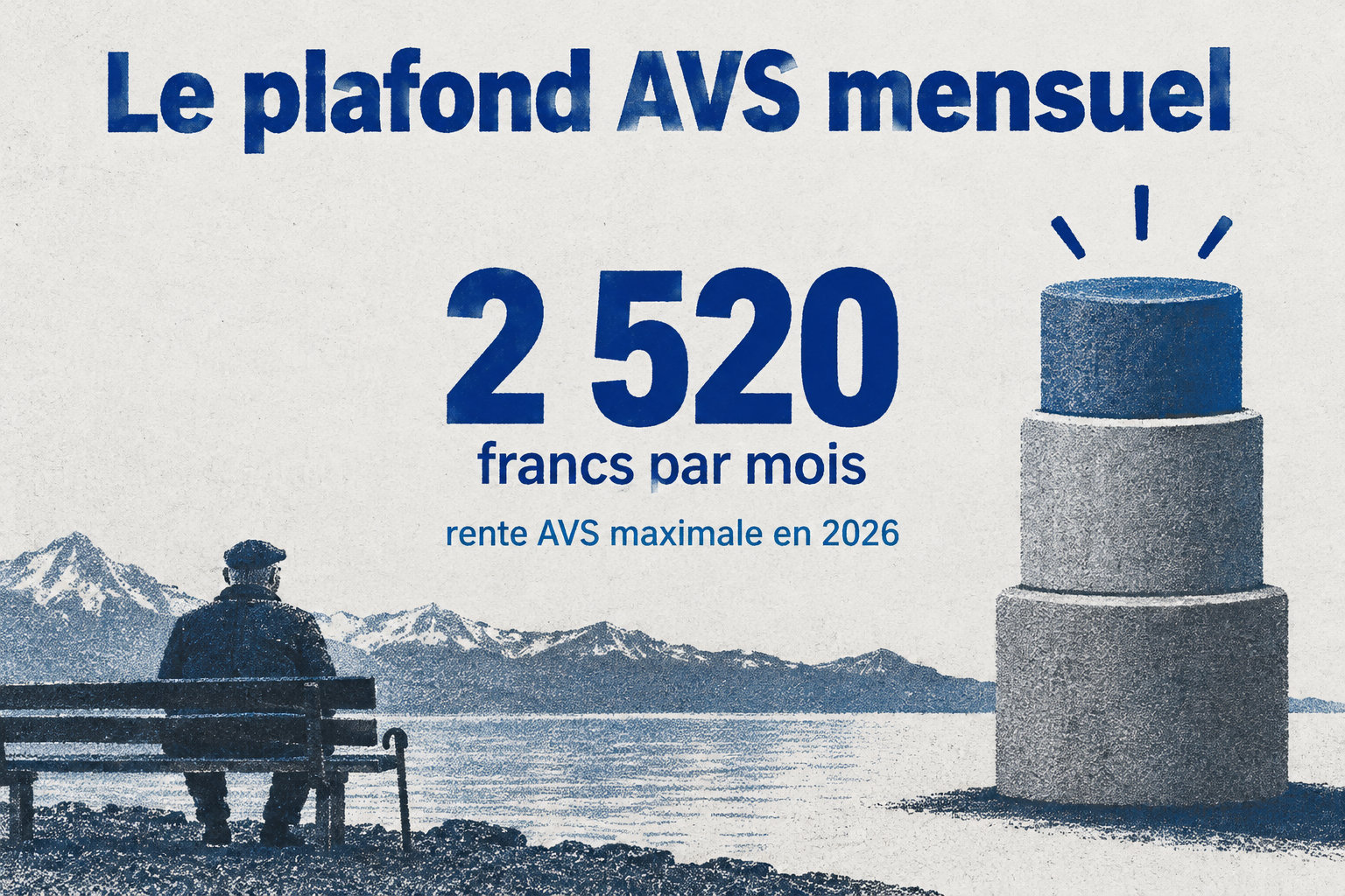 La rente AVS mensuelle maximale en 2026 est de 2 520 francs; c’est un plafond, et la rente dépend notamment de la carrière de cotisation et du revenu moyen déterminant.